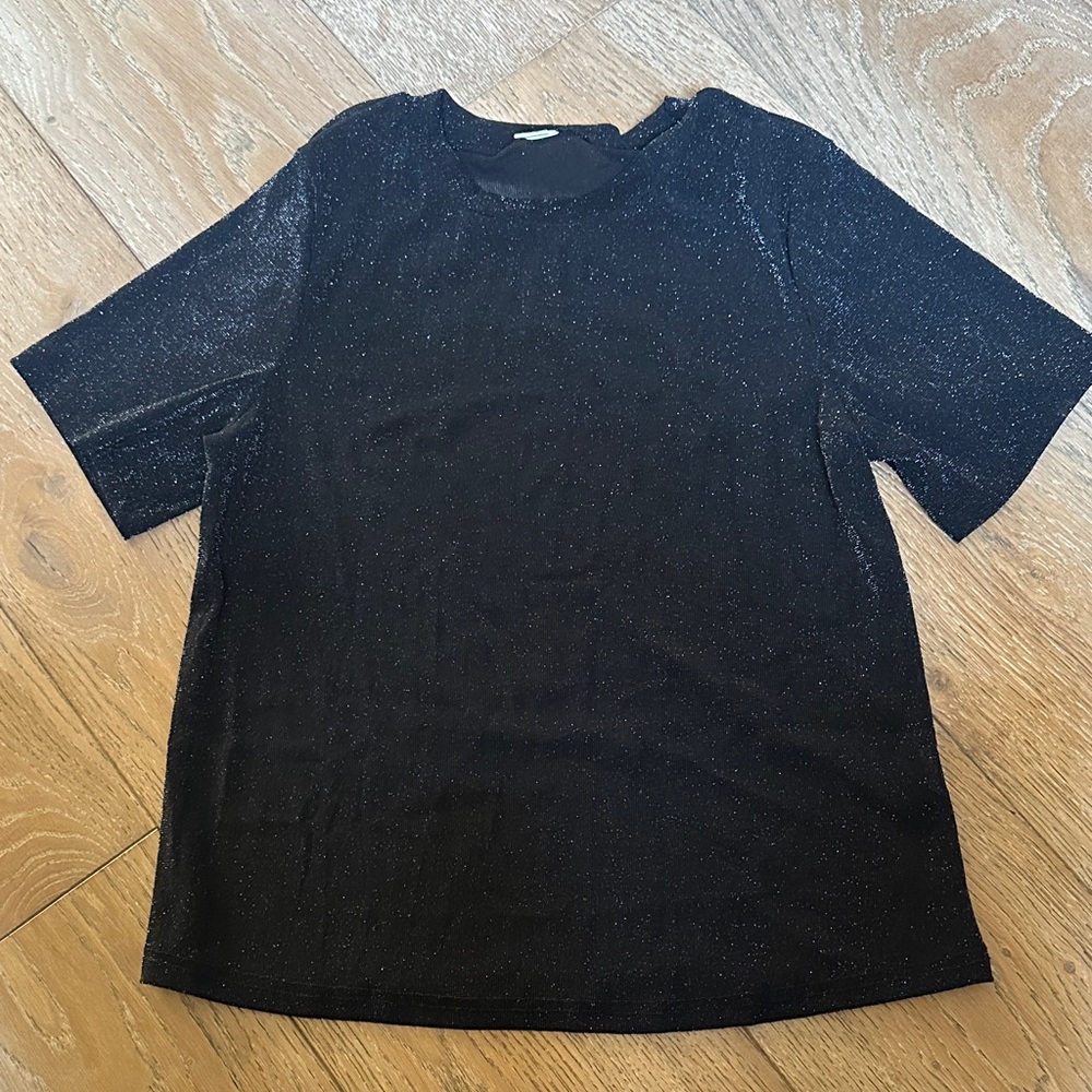 Elegant Black Glitter Women's Top
